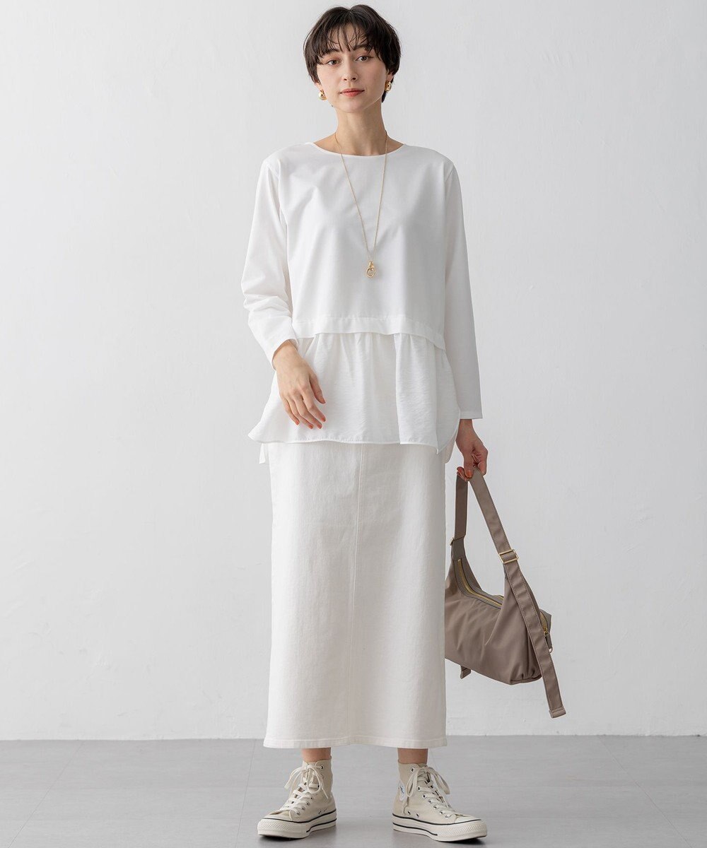 23区 【洗える】シアータフタ コンビ カットソー 