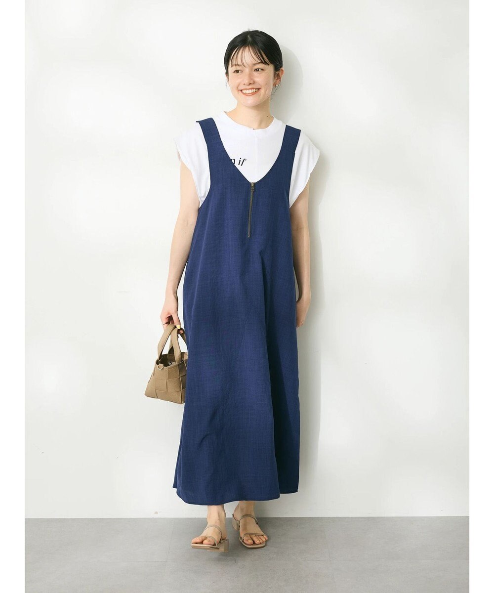 CRAFT STANDARD BOUTIQUE 前後2WAY麻調パネルワンピース 