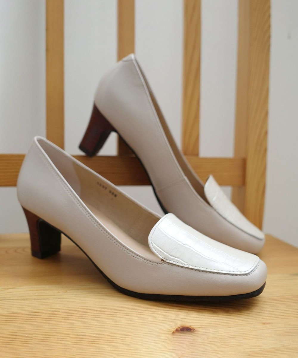 Pointer 日本製 クロコ型押しパンプス 
