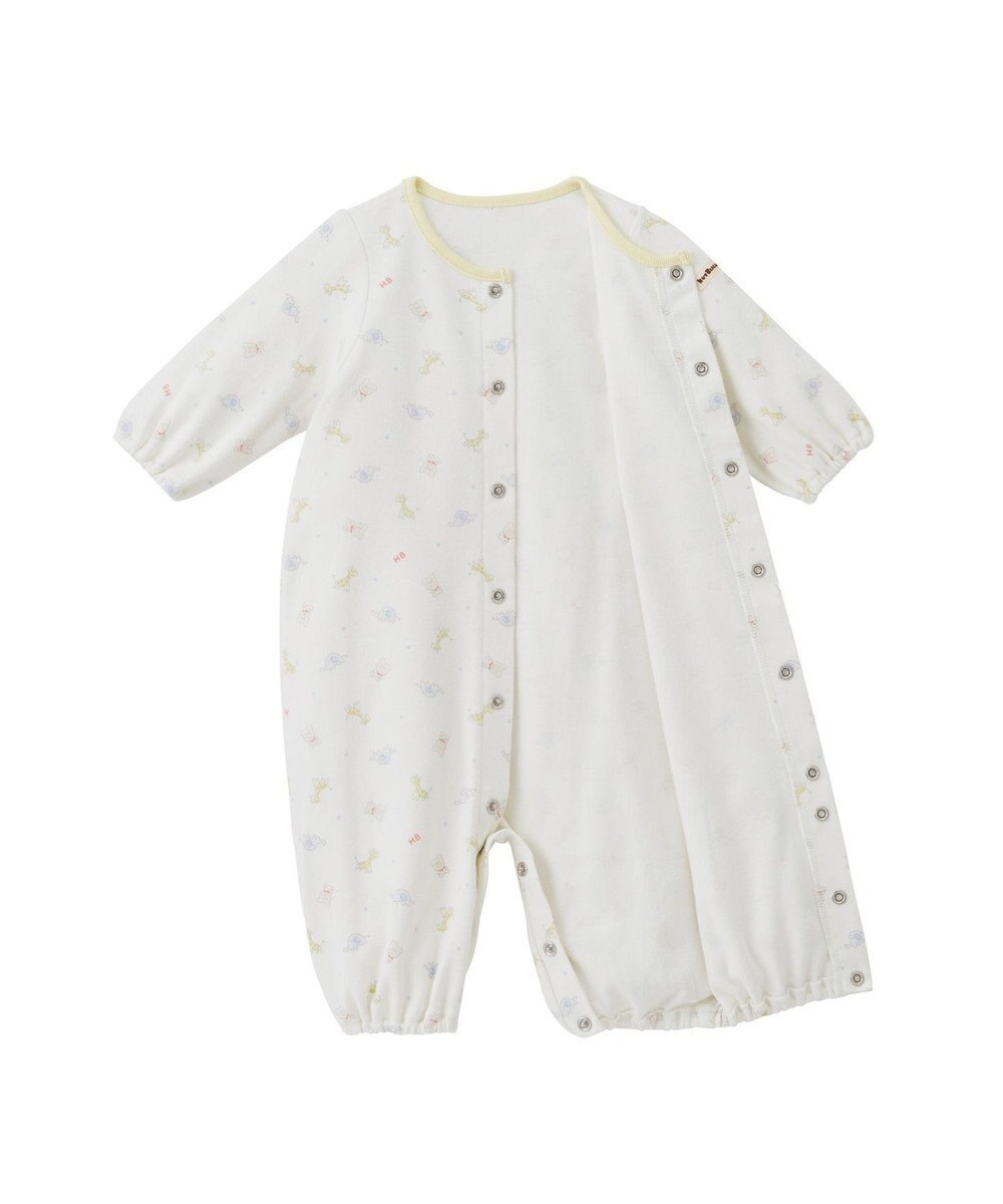 MIKI HOUSE HOT BISCUITS 【50-60㎝】 スムース素材 総柄ツーウェイオール 