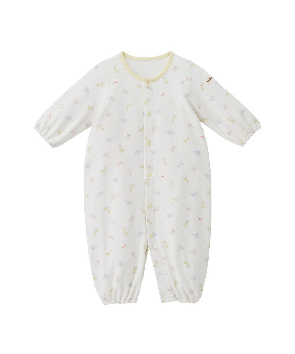 MIKI HOUSE HOT BISCUITS 【50-60㎝】 スムース素材 総柄ツーウェイオール 