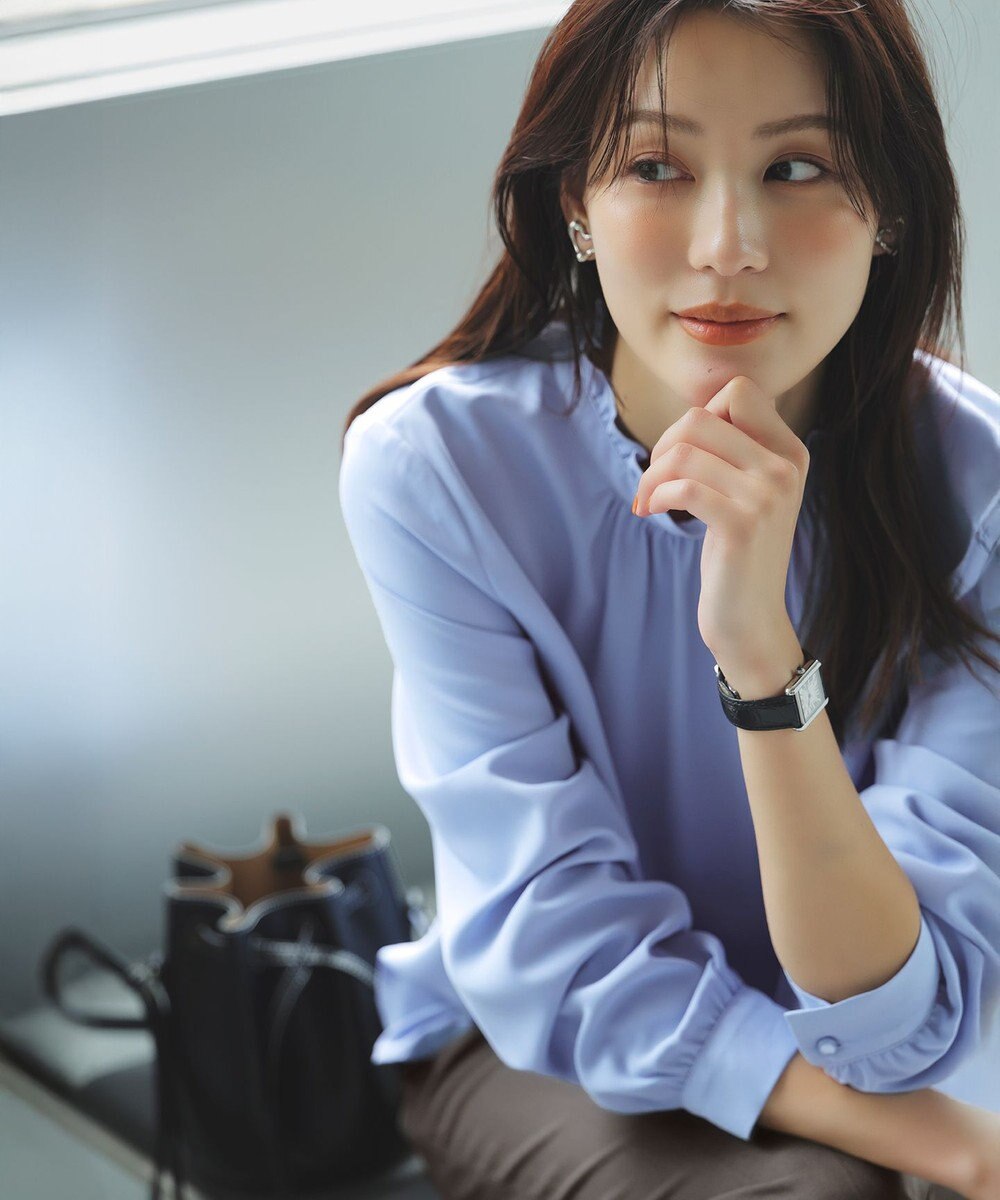 ANY SIS 【洗える】フリルネックスタンド ブラウス 