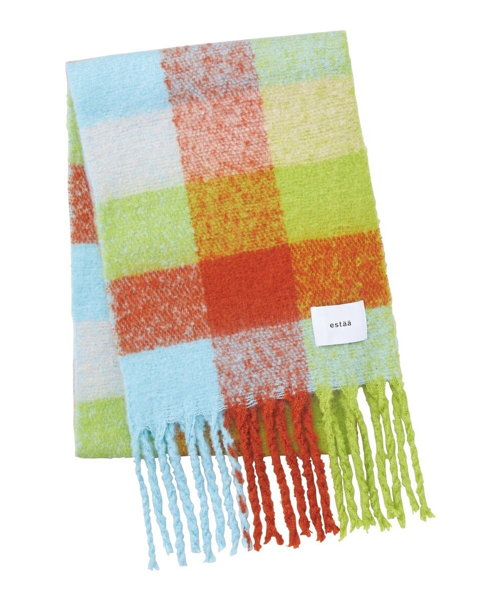 MOONBAT estaa ボリュームマフラー カラーブロック／手洗い可 