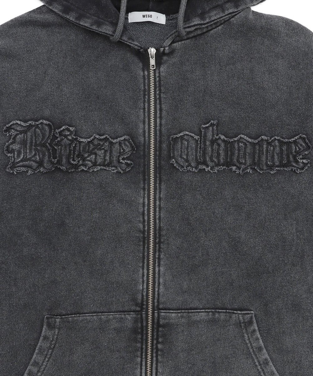 WEGO ロゴヴィンテージウォッシュジップパーカー 