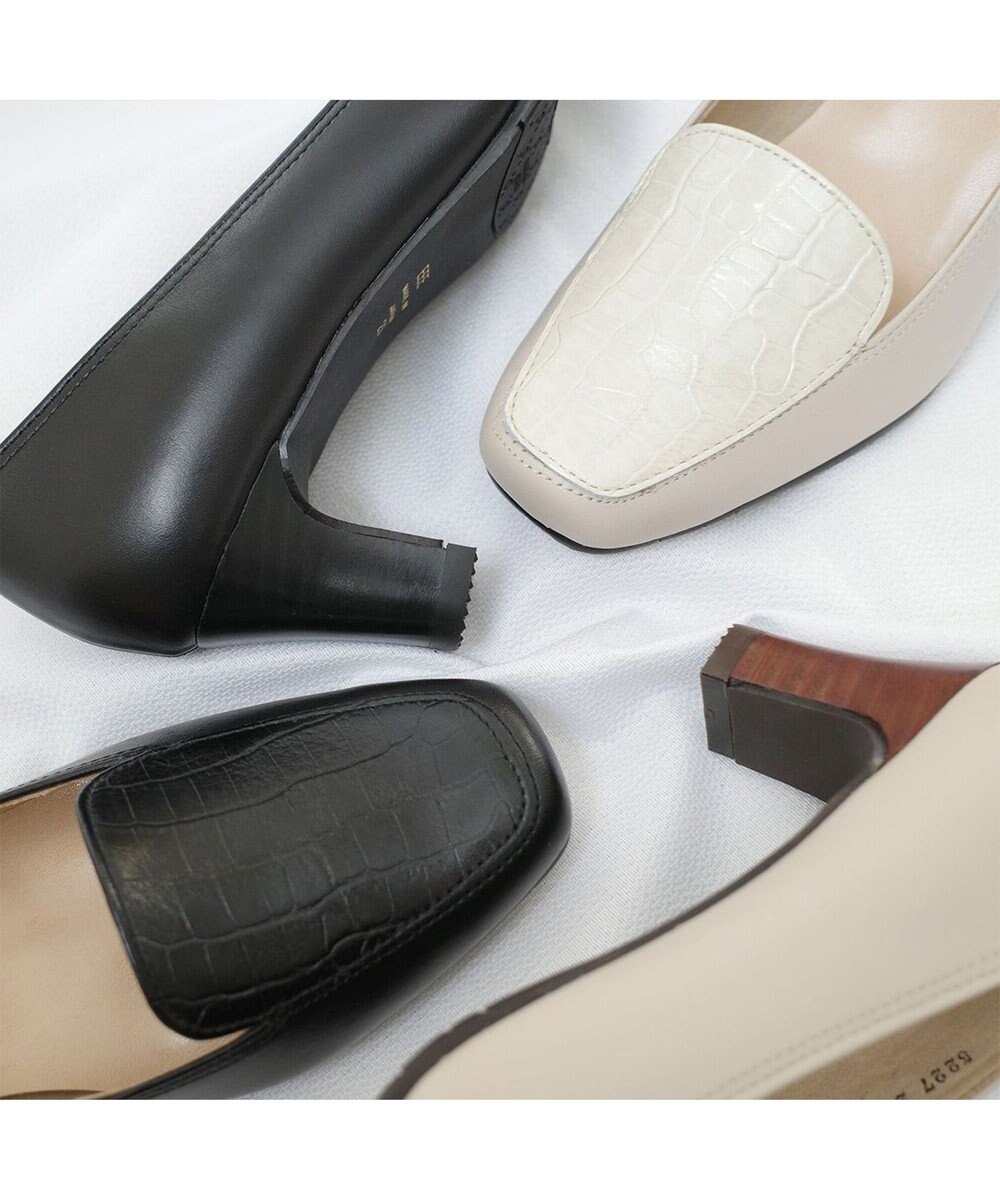 Pointer 日本製 クロコ型押しパンプス 