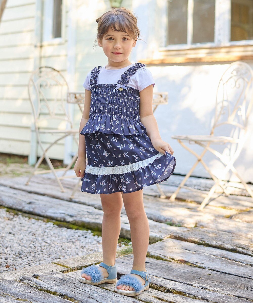 ANY KIDS フラワー×リボン スカパン 