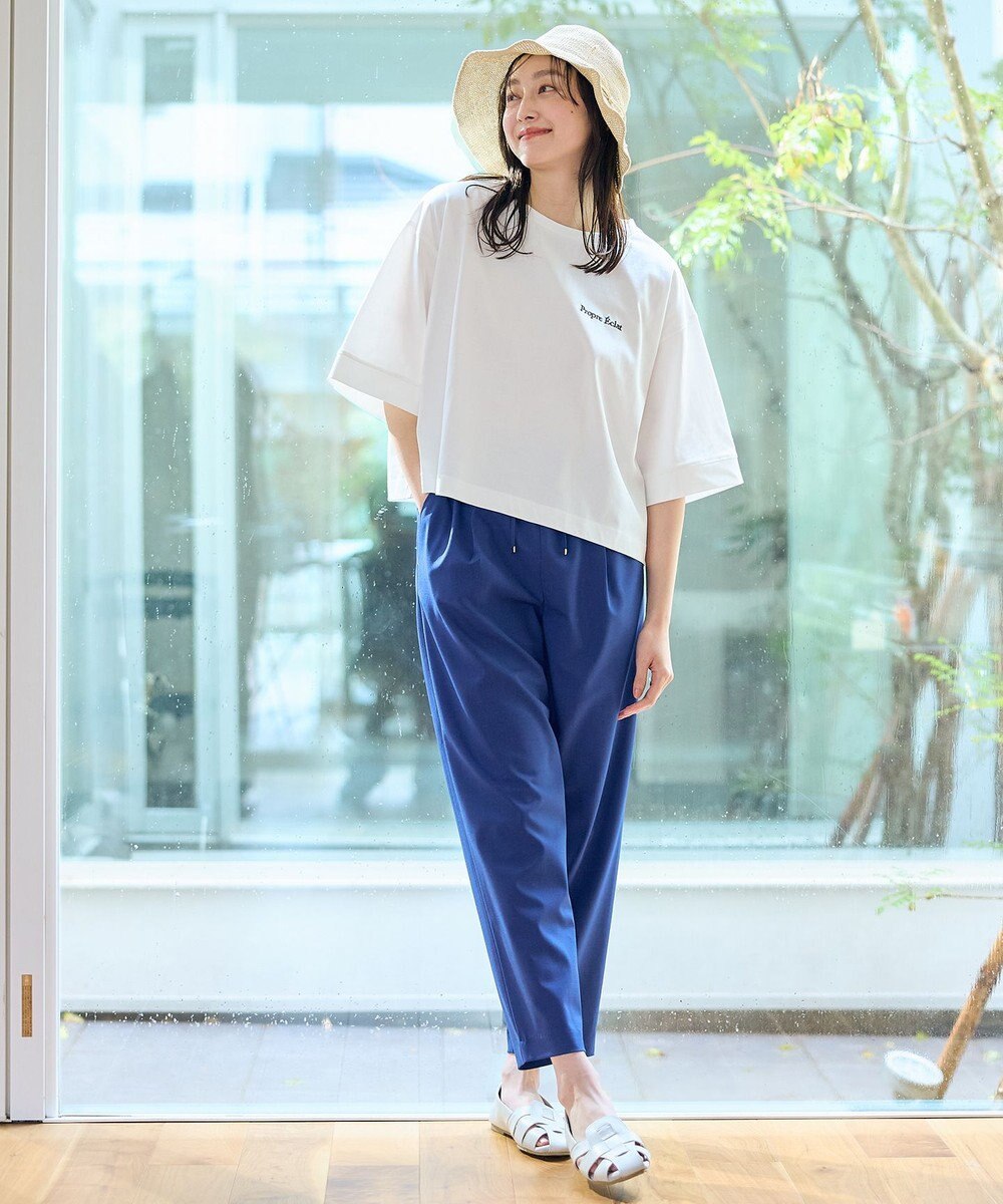 ANY 【ウエストゴム】イージーケアライトストレッチテーパードパンツ 