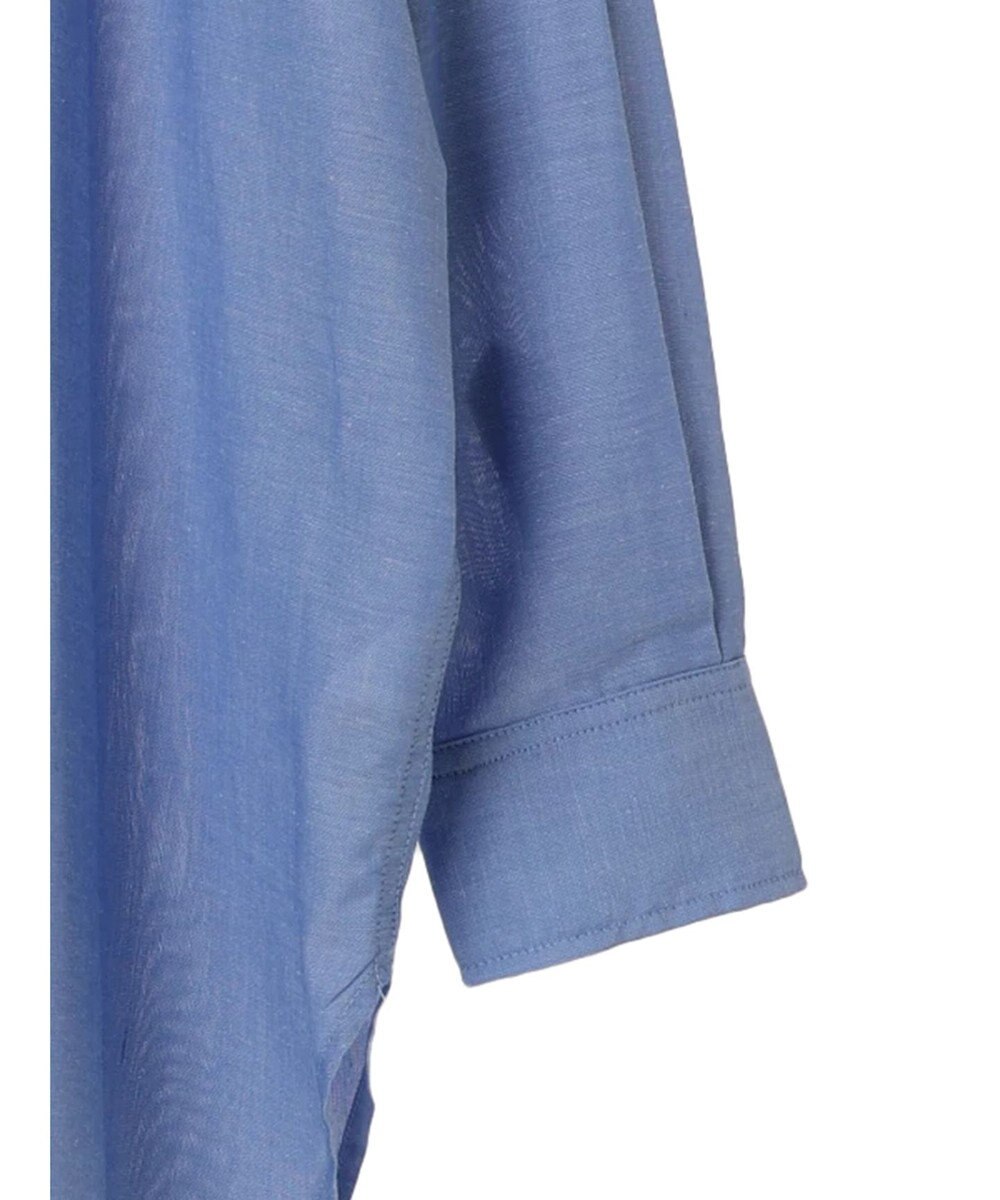 Green Parks 綿麻混タブ付オーバーサイズシャツチュニック 