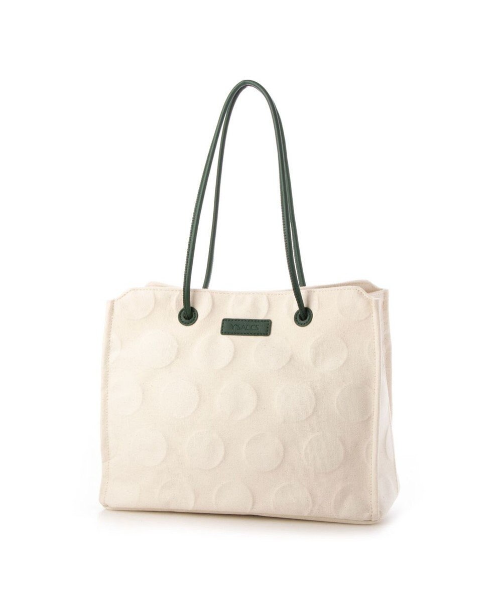 Y'SACCS ヒートエンボス ポルカドットキャンバストートSサイズ 