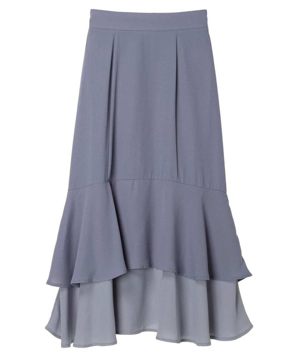 earth music&ecology バイカラーラッフルヘムスカート 