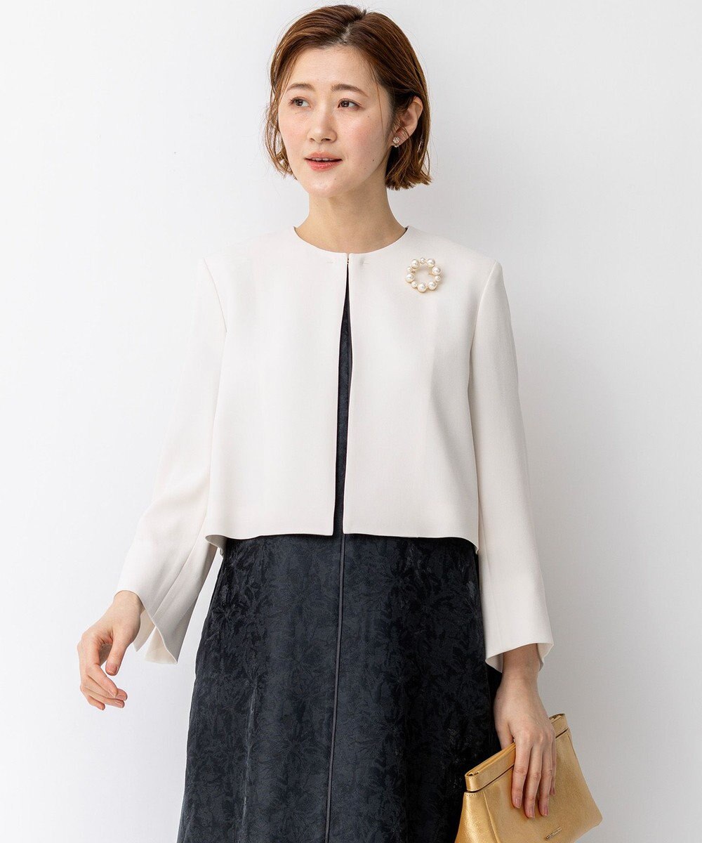 23区 【APPLAUDIR】クリアジョーゼット コンパクトタックジャケット 