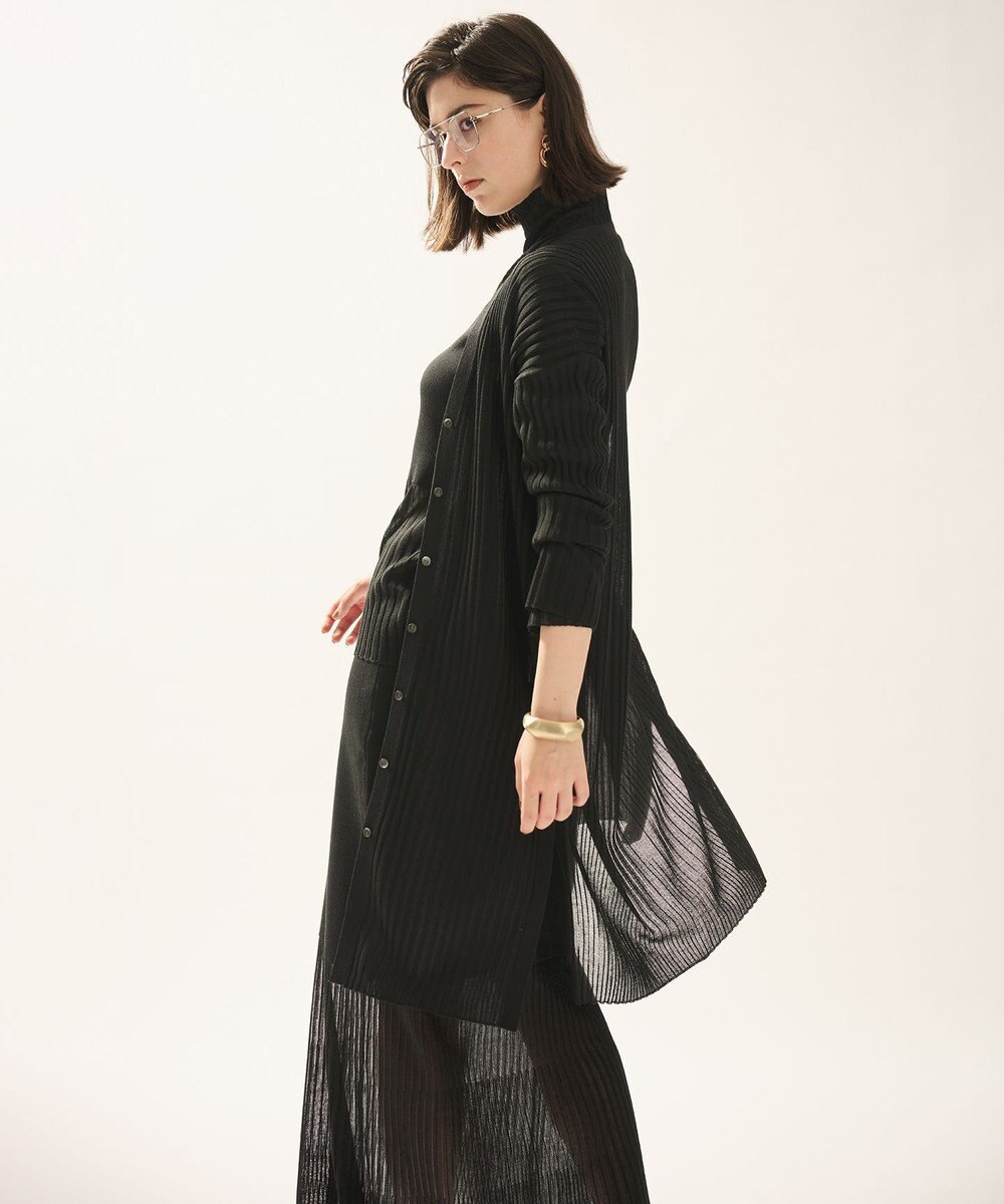 uncrave シアーニット リブロングカーディガン 