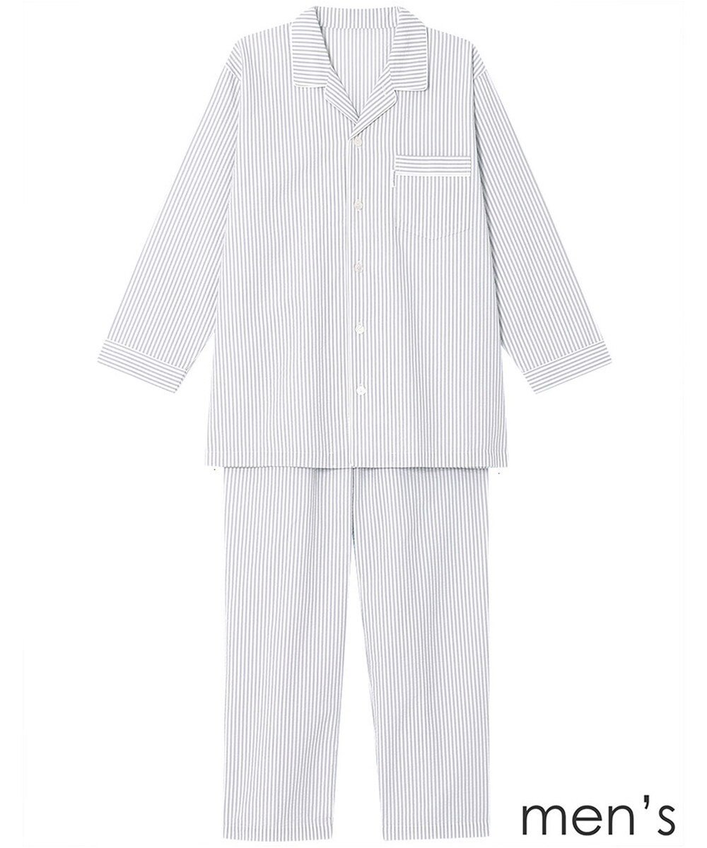 ワコール／睡眠科学 メンズ パジャマ 長袖 長ズボン 綿100%(本体) サッカー素材 YGX345 睡眠科学／ワコール 
