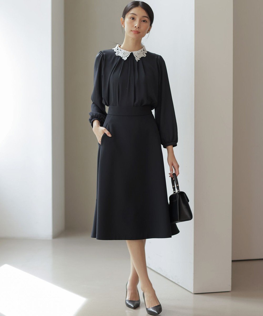 組曲 S 【WEB限定・2WAY】ジョーゼットシフォンレース襟 ブラウス 