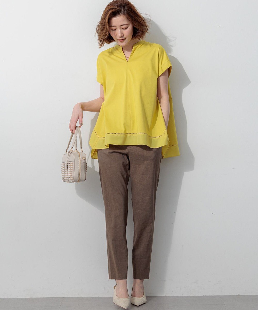 23区 L 【CanCam掲載】リネンレーヨンストレッチ テーパード パンツ 