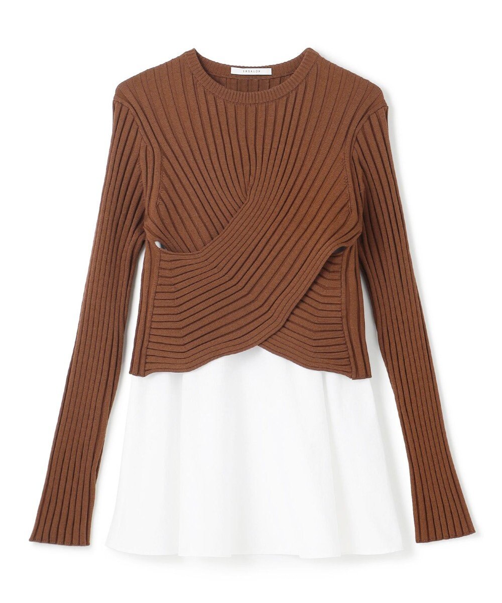 BEIGE， 【WEB限定】AMBRE / キャミ付きクロップドニット 