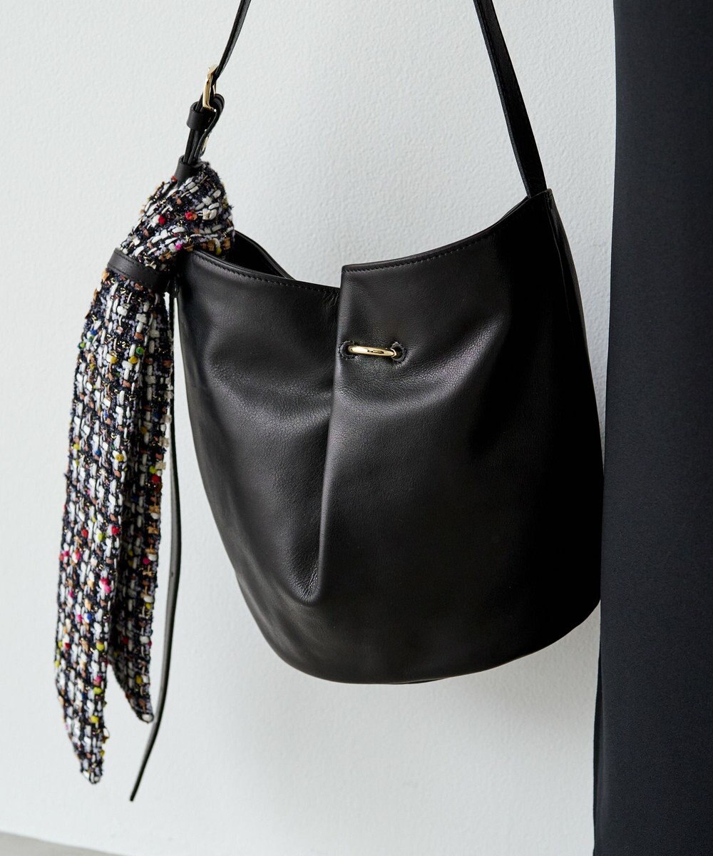 russet ツイードスカーフ付きレザー2WAYショルダーバッグ(CE-1632) 