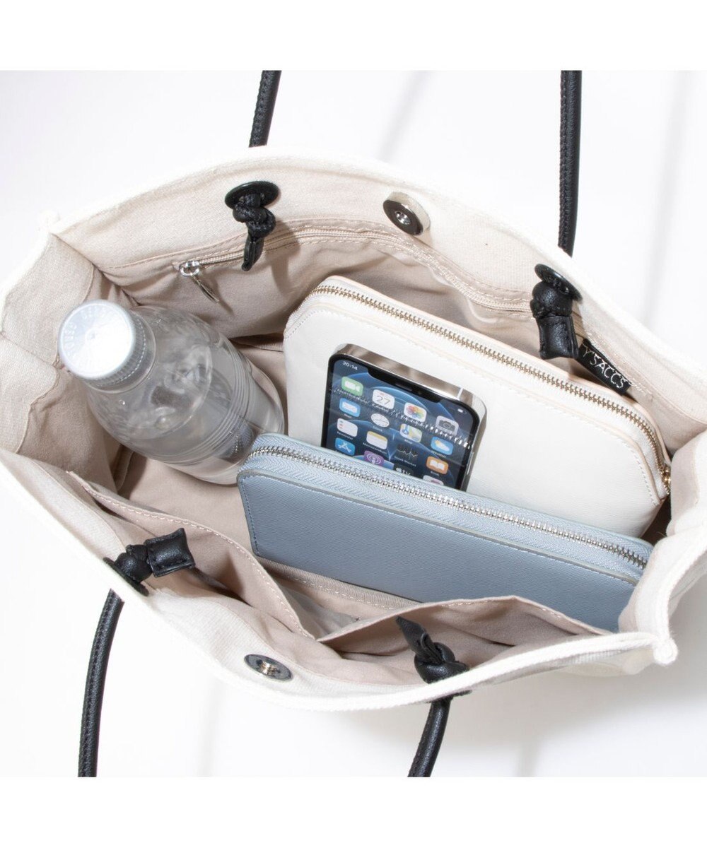 Y'SACCS ヒートエンボス ポルカドットキャンバストートSサイズ 