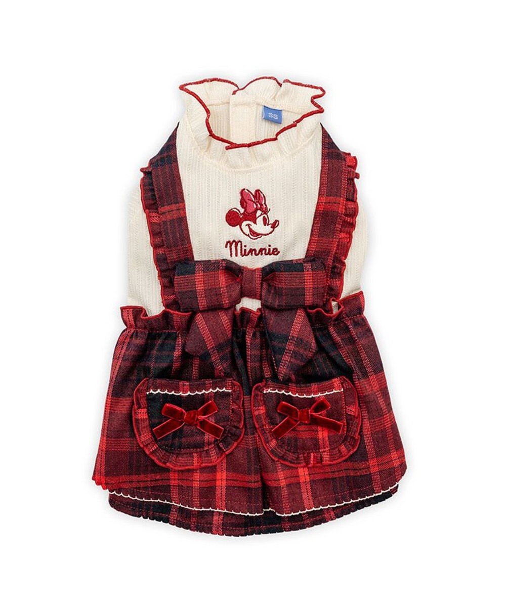 PET PARADISE ディズニー ミ二ーマウス チェック オーバーオール 小型犬 