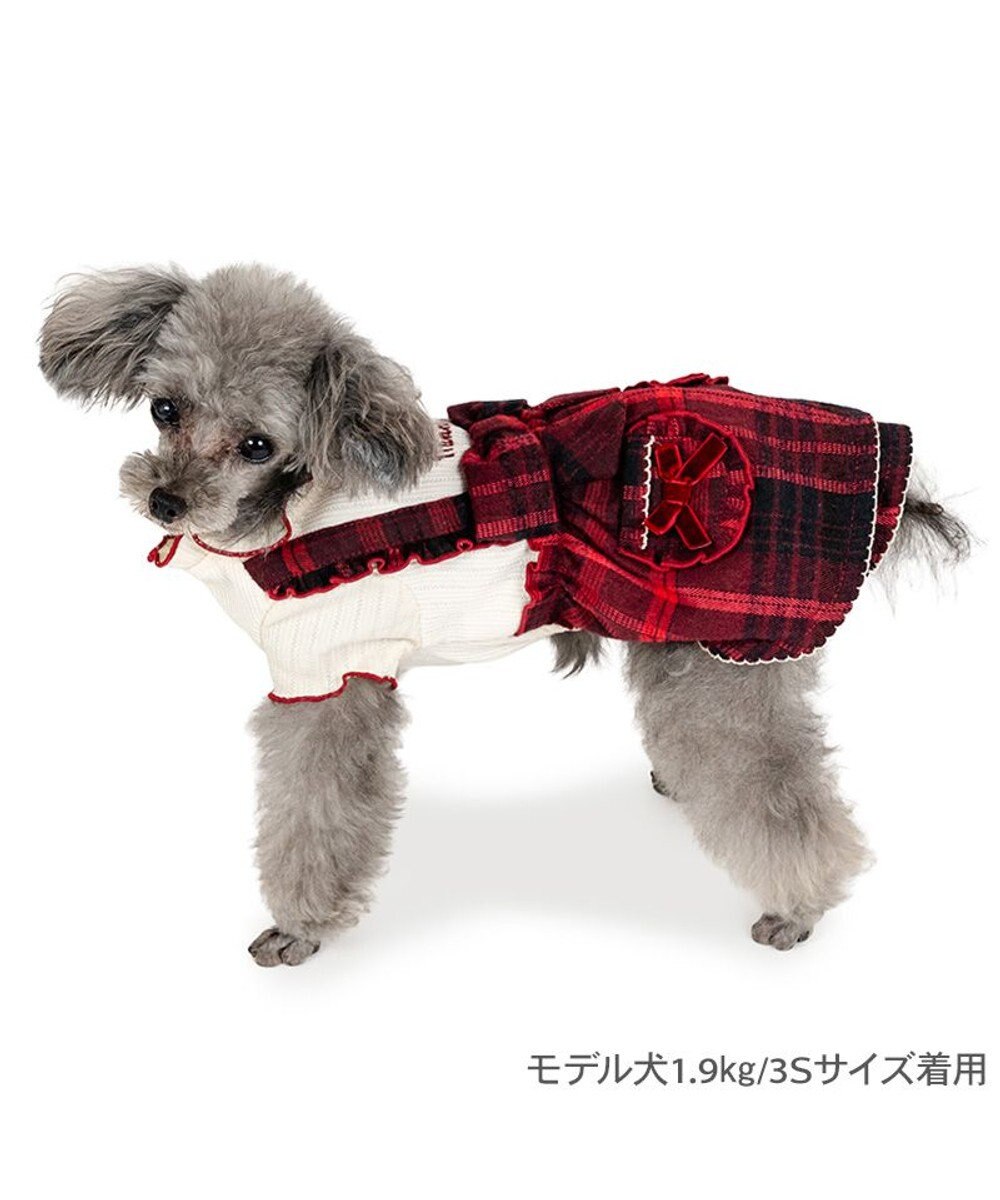 PET PARADISE ディズニー ミ二ーマウス チェック オーバーオール 小型犬 