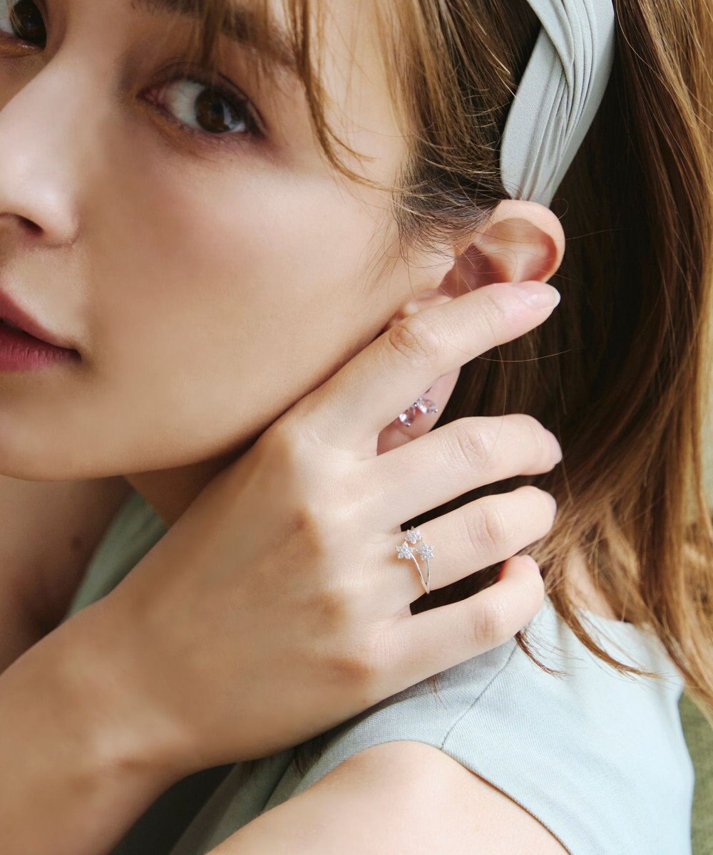 Tiaclasse ボタニカルモチーフストーンリング 