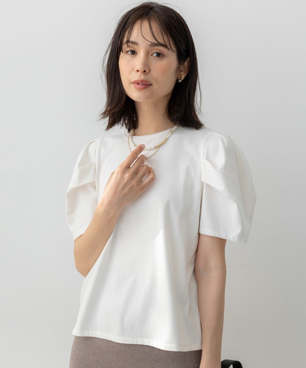 組曲 GIZAコットンタックスリーブ Tシャツ 