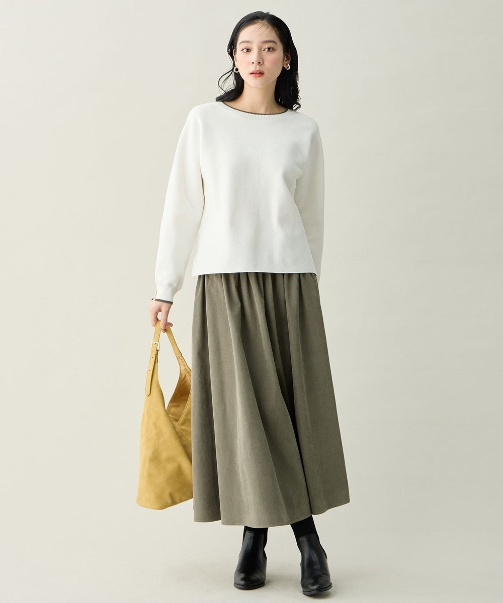 ANY L 【2SET】バイカラーニット×スエードスカートセット 