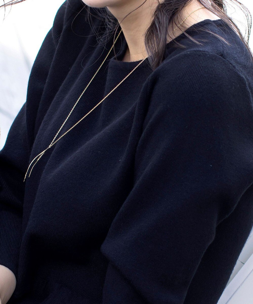 Tiaclasse L 【洗える】大人華やぐ2段ティアードニットチュニック 