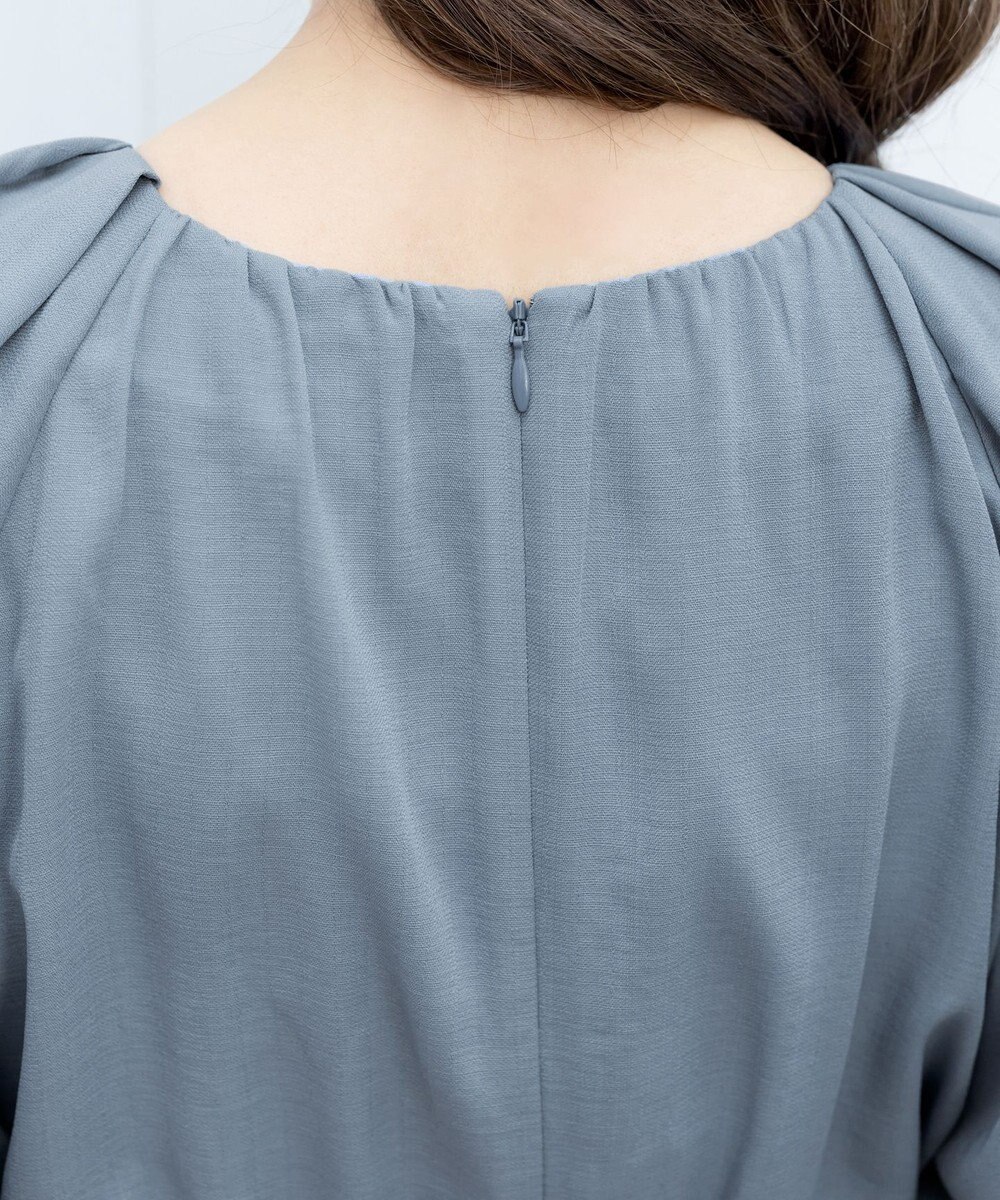 Tiaclasse L 【洗える】麻調ギャザーワンピース 