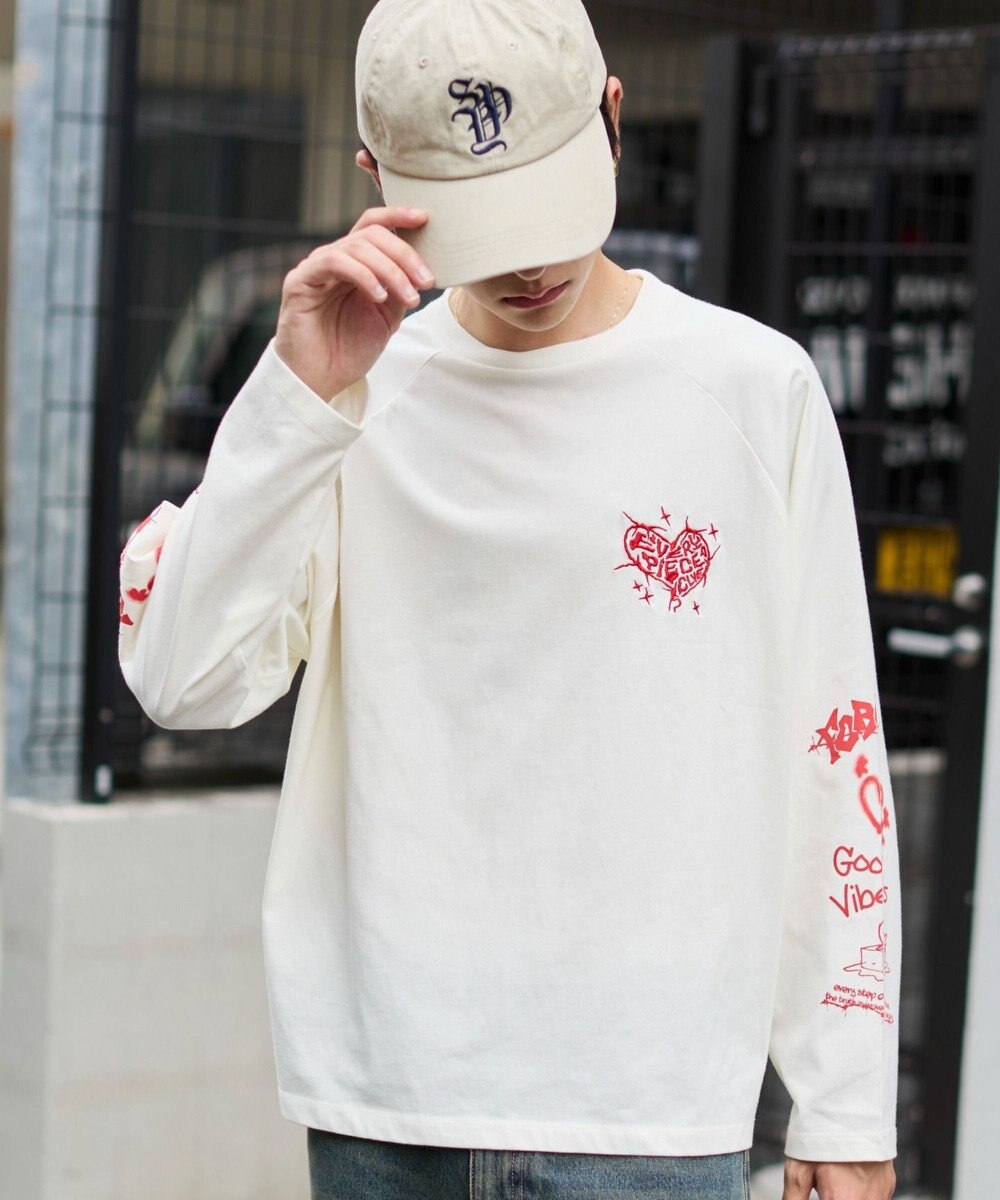 WEGO 【ユニセックス着用ITEM/MLサイズ展開】スリーブロゴグラフィックラグランT（LS） 