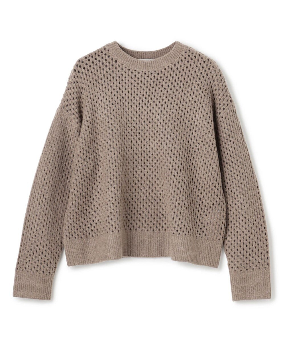 UNFILO L 【野呂佳代さん着用】ふわふわニット メッシュプルオーバー 