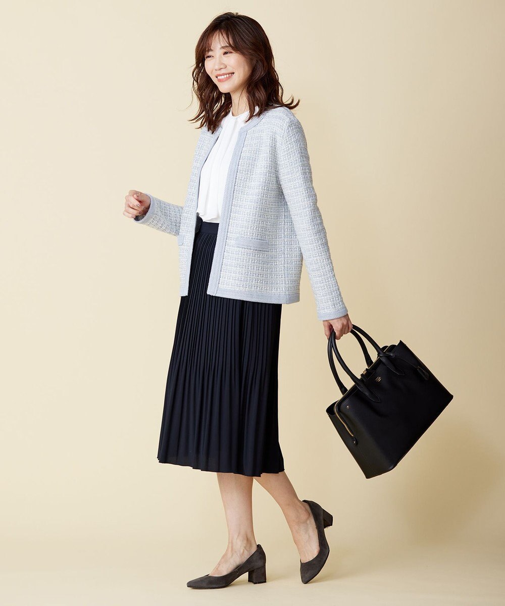 J.PRESS LADIES 【洗える】TWEED KNIT カーディガン 