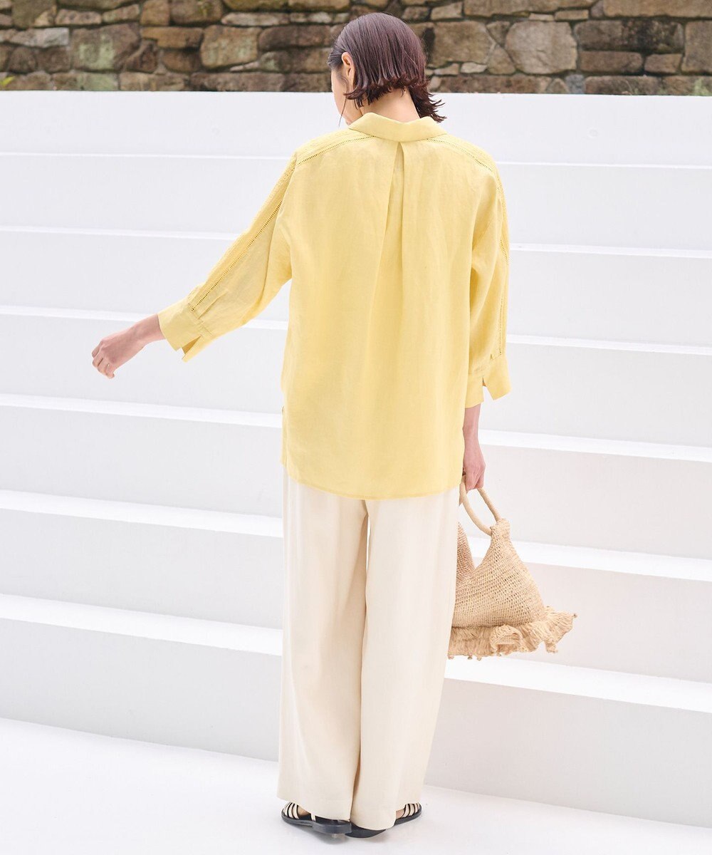 自由区 【XSサイズ～/洗える/セット可】キュプラリネンシャンタン ワイドパンツ 