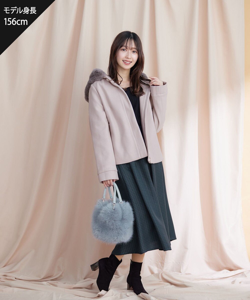 Tiaclasse エコファー付きフードショートコート 