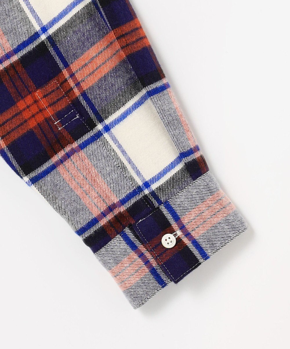 J.PRESS LADIES コットン起毛タータンチェック ショート丈 シャツ ブラウス 