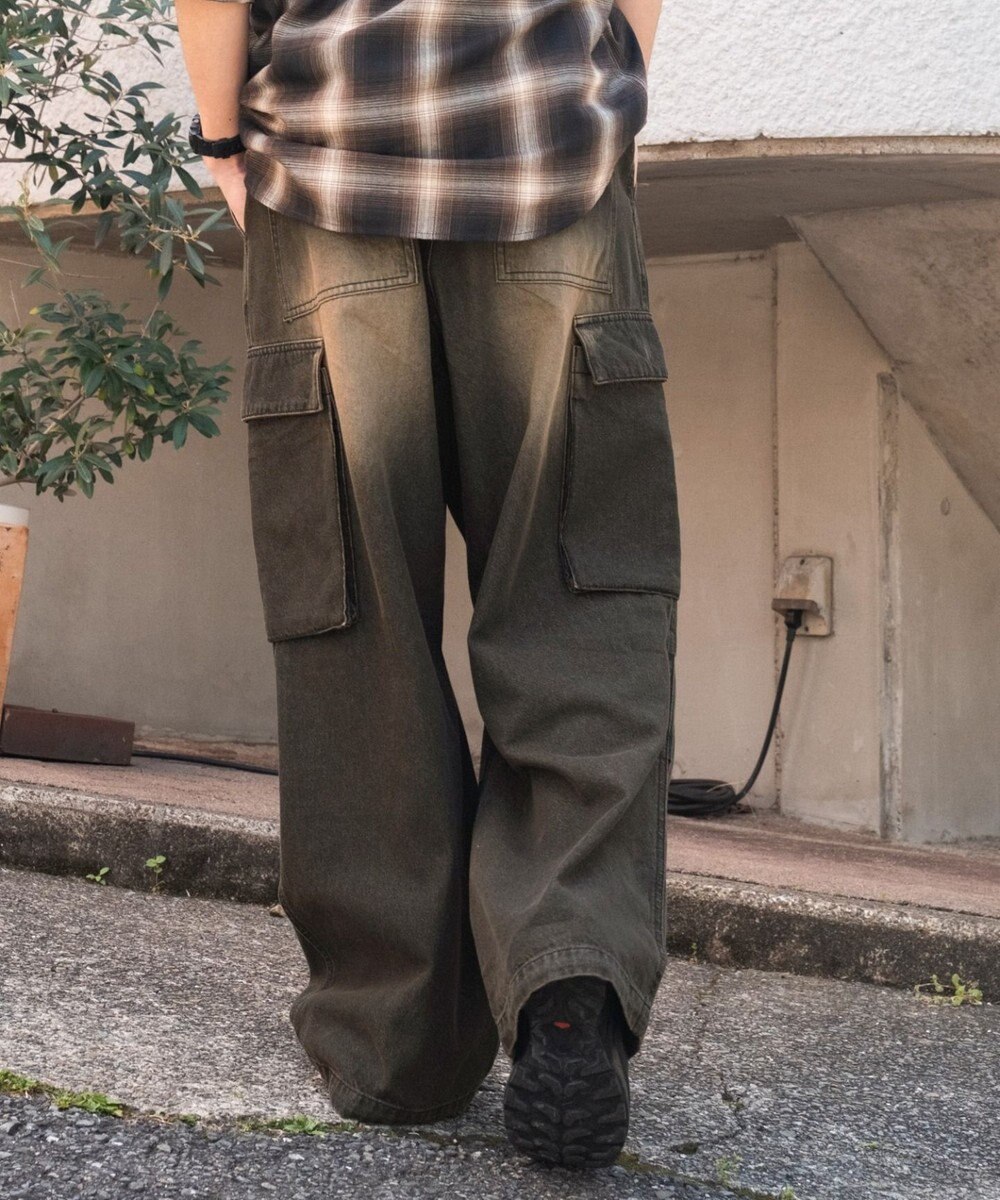 WEGO 【ユニセックス着用ITEM】デニムイージーカーゴパンツ 