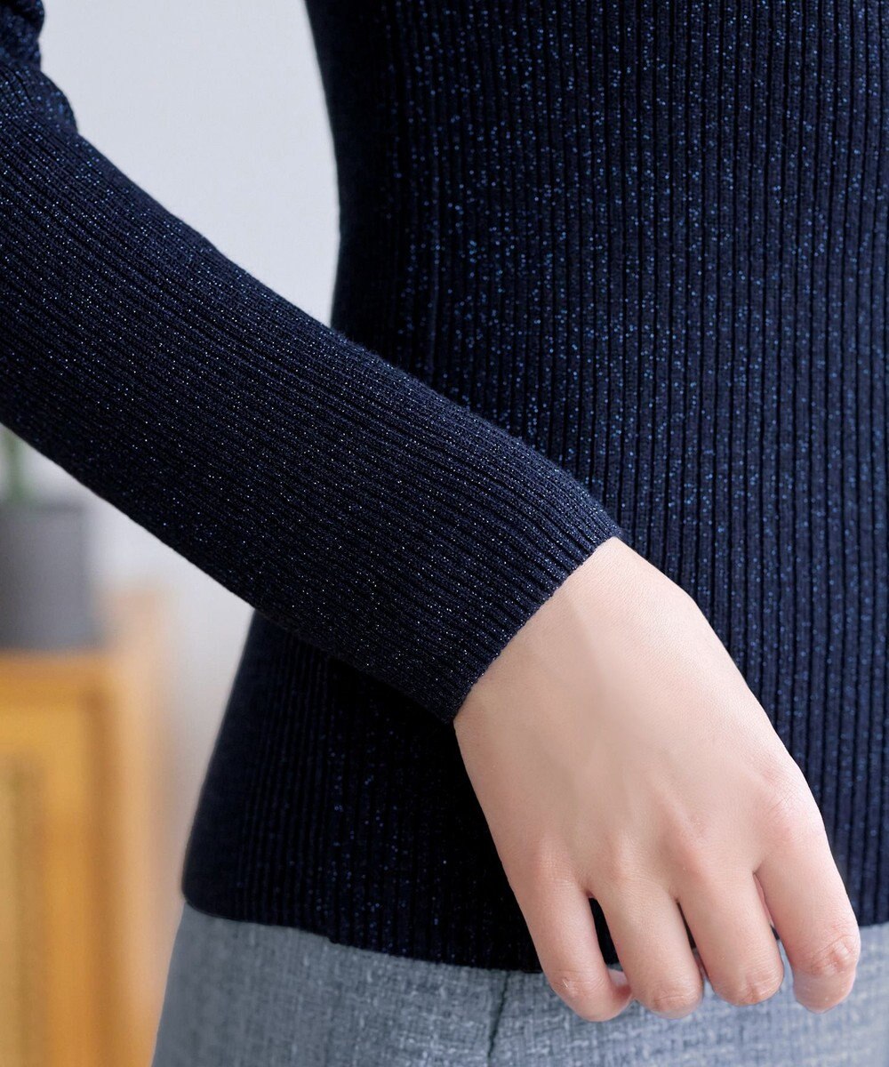 Tiaclasse ウール混ラメタートルネックニット 