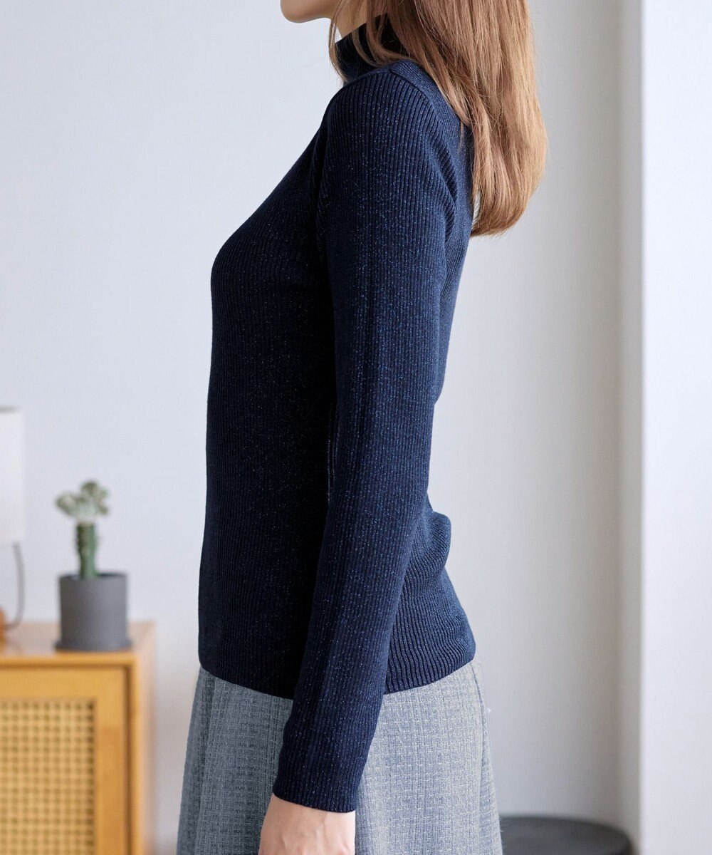 Tiaclasse ウール混ラメタートルネックニット 