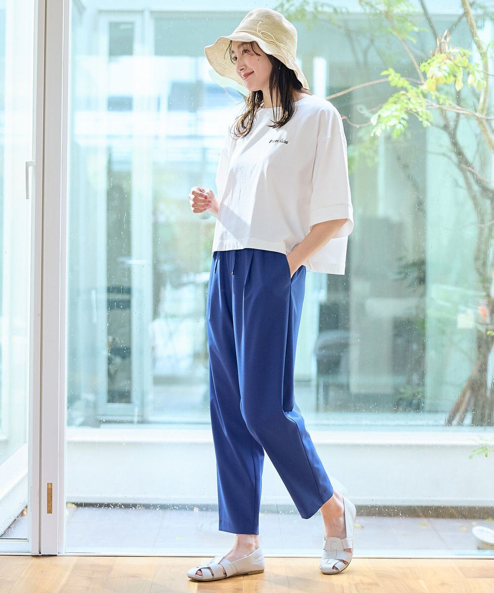 ANY 【ウエストゴム】イージーケアライトストレッチテーパードパンツ 