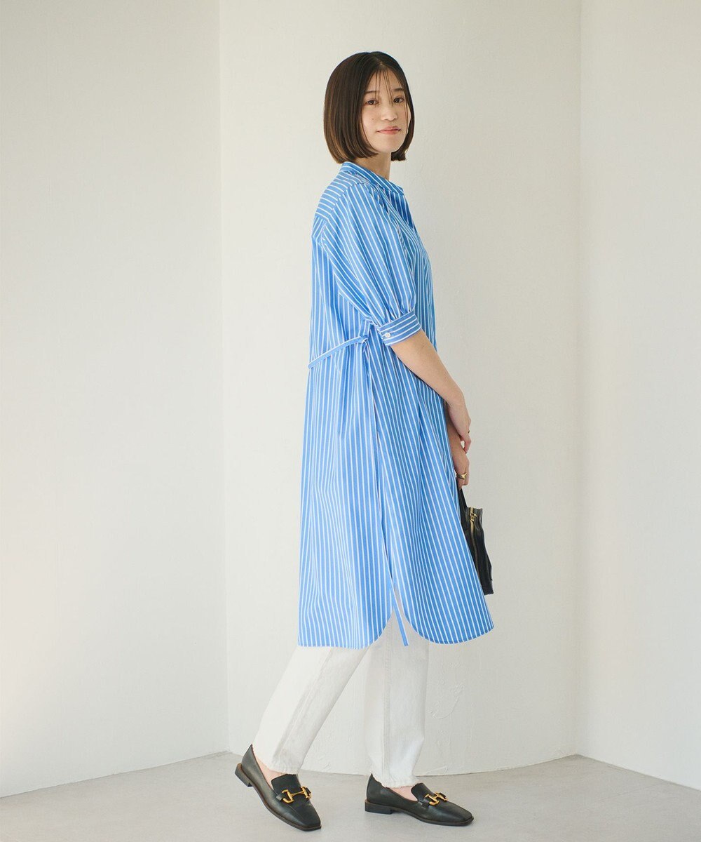 #Newans 【ANSWER for 骨格ストレート】バンドカラーシャツワンピース 