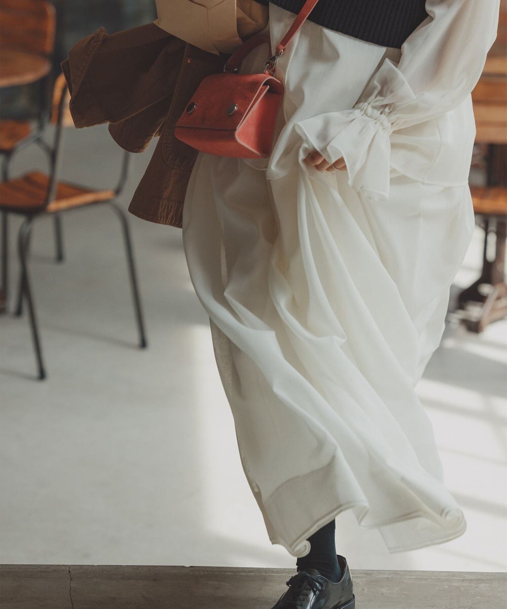 #Newans 【高山都さんコラボ】ダブルギャザーロングスカート 