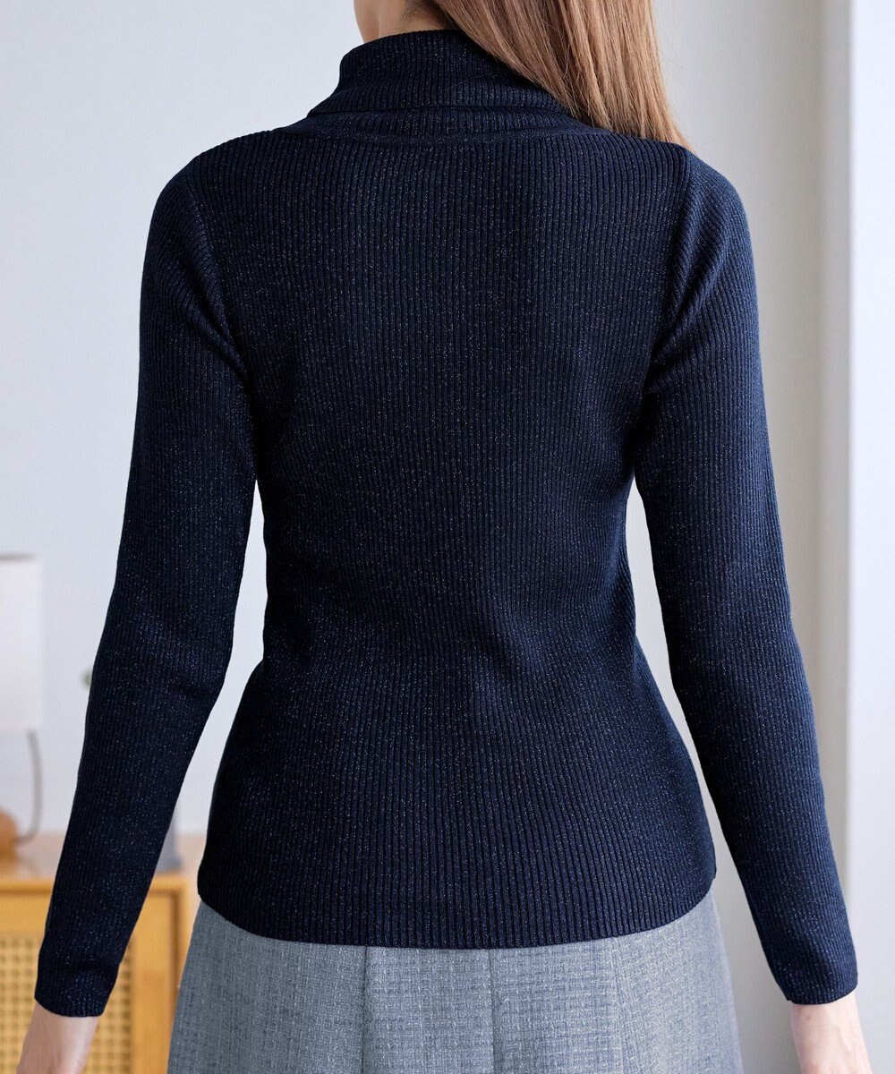Tiaclasse ウール混ラメタートルネックニット 