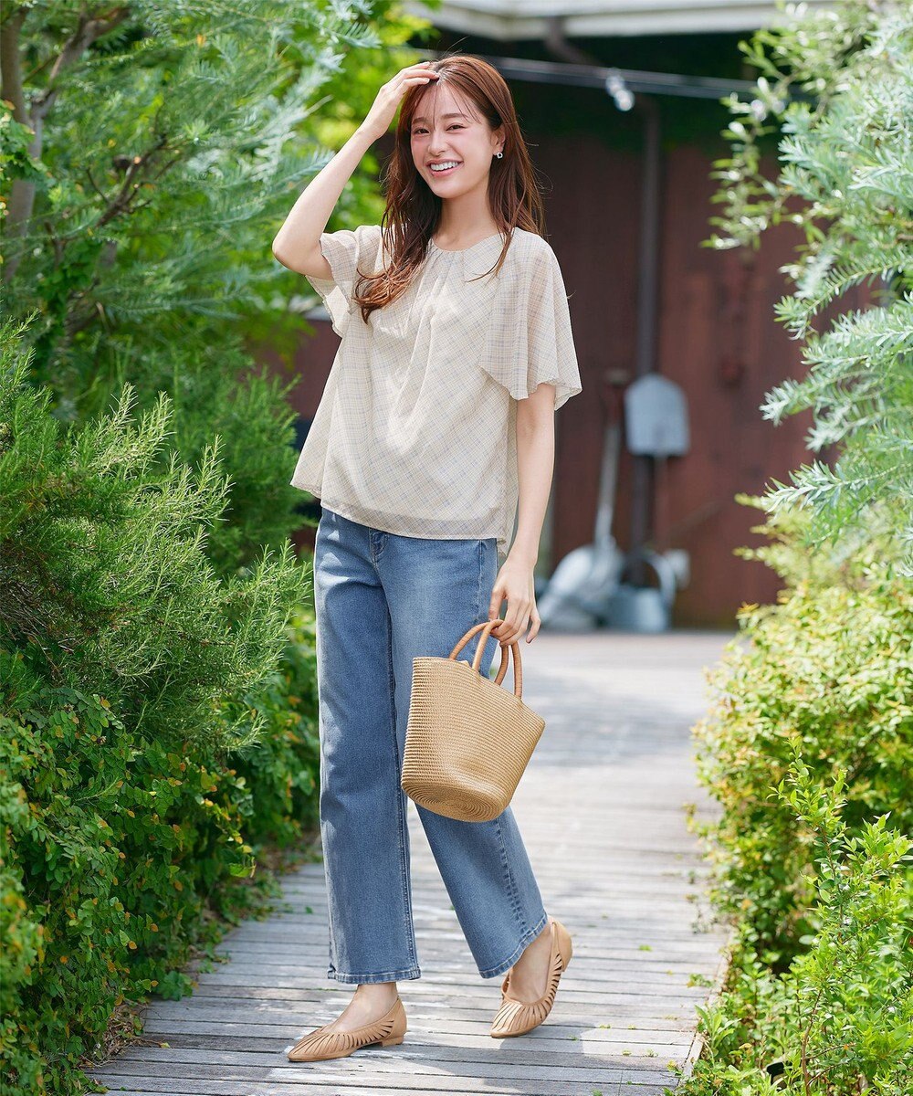 Tiaclasse 【安田美沙子さん/小倉優子さん着用】【洗える】ストレッチワイドデニム 