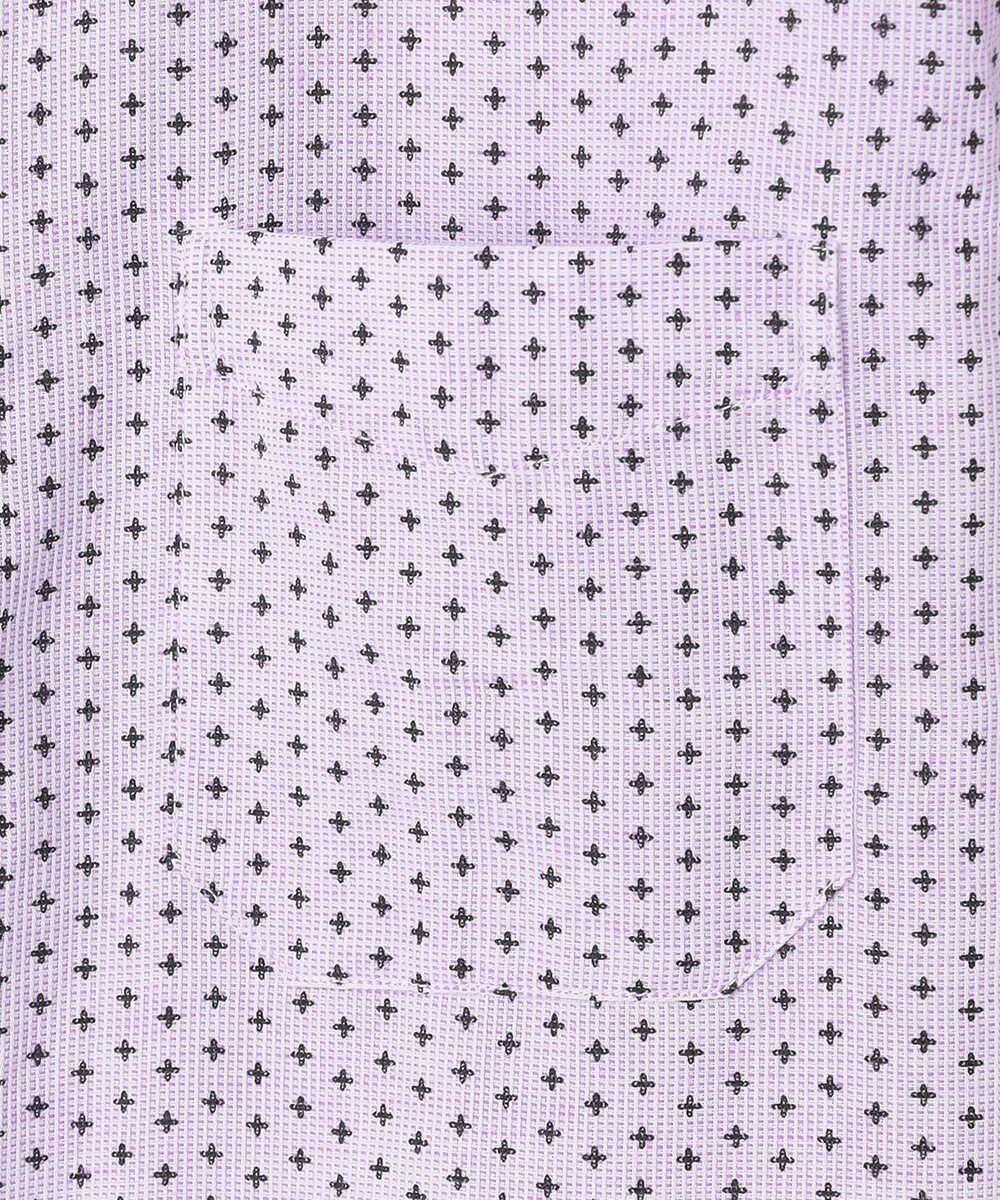 JOSEPH ABBOUD 【ビジネスシーンに最適・サステイナブル】ソアロンンシャンブレープリント 半袖 シャツ 