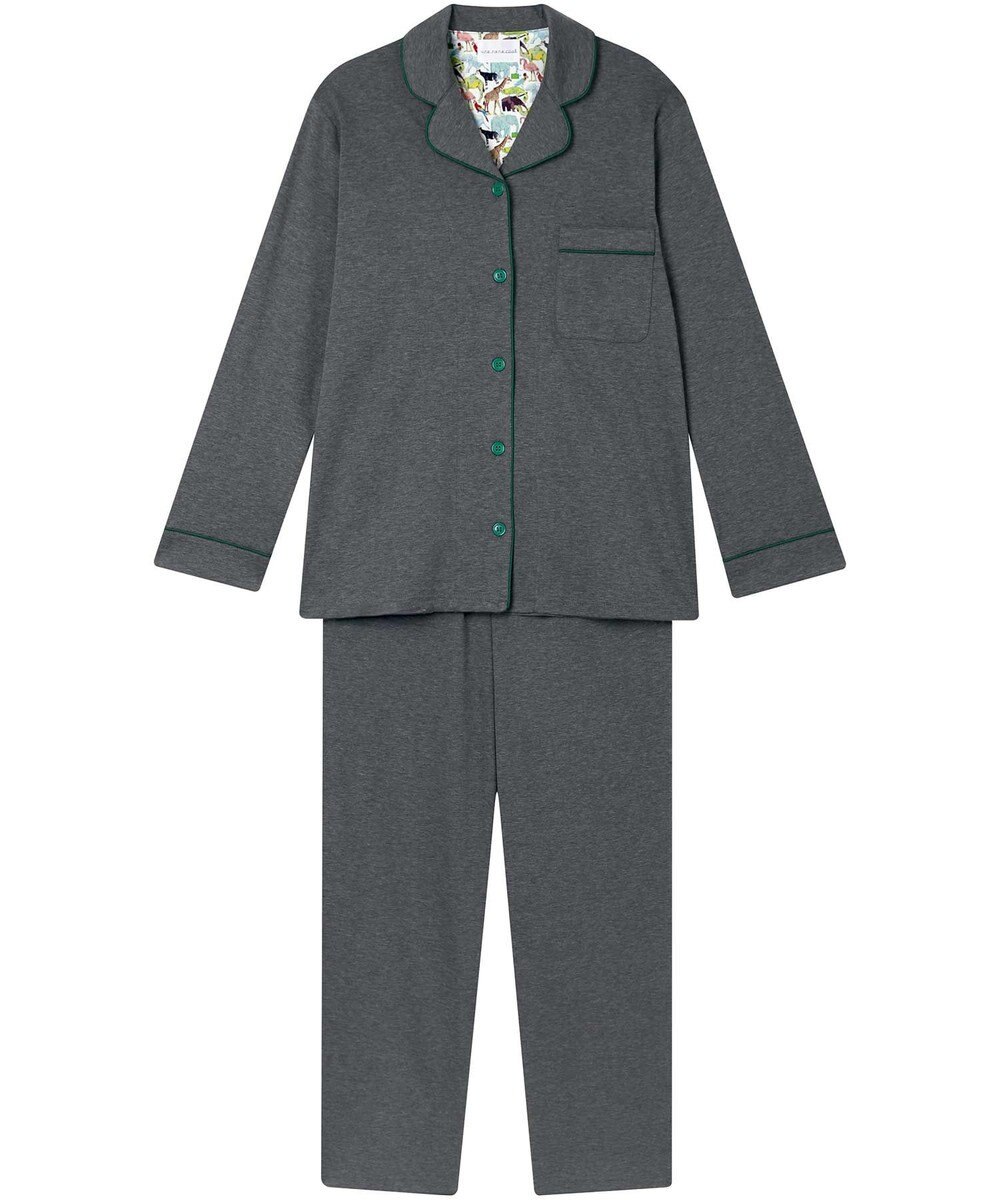 une nana cool 【綿100%】60/1 シルケットスムース 長袖開襟 MADE WITH LIBERTY FABRIC 