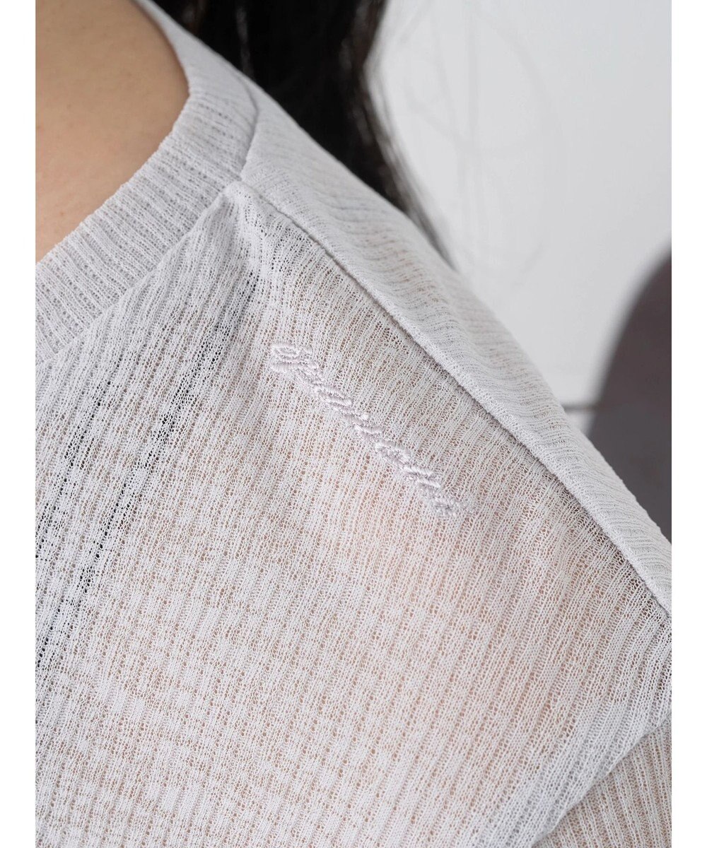 earth music&ecology シアーリブロゴ刺繍プルオーバー 