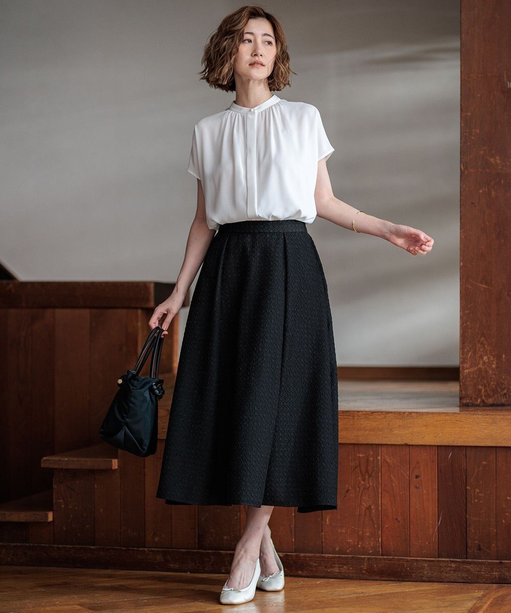 23区 S 【洗える】プレザンスジャカード タックスカート 