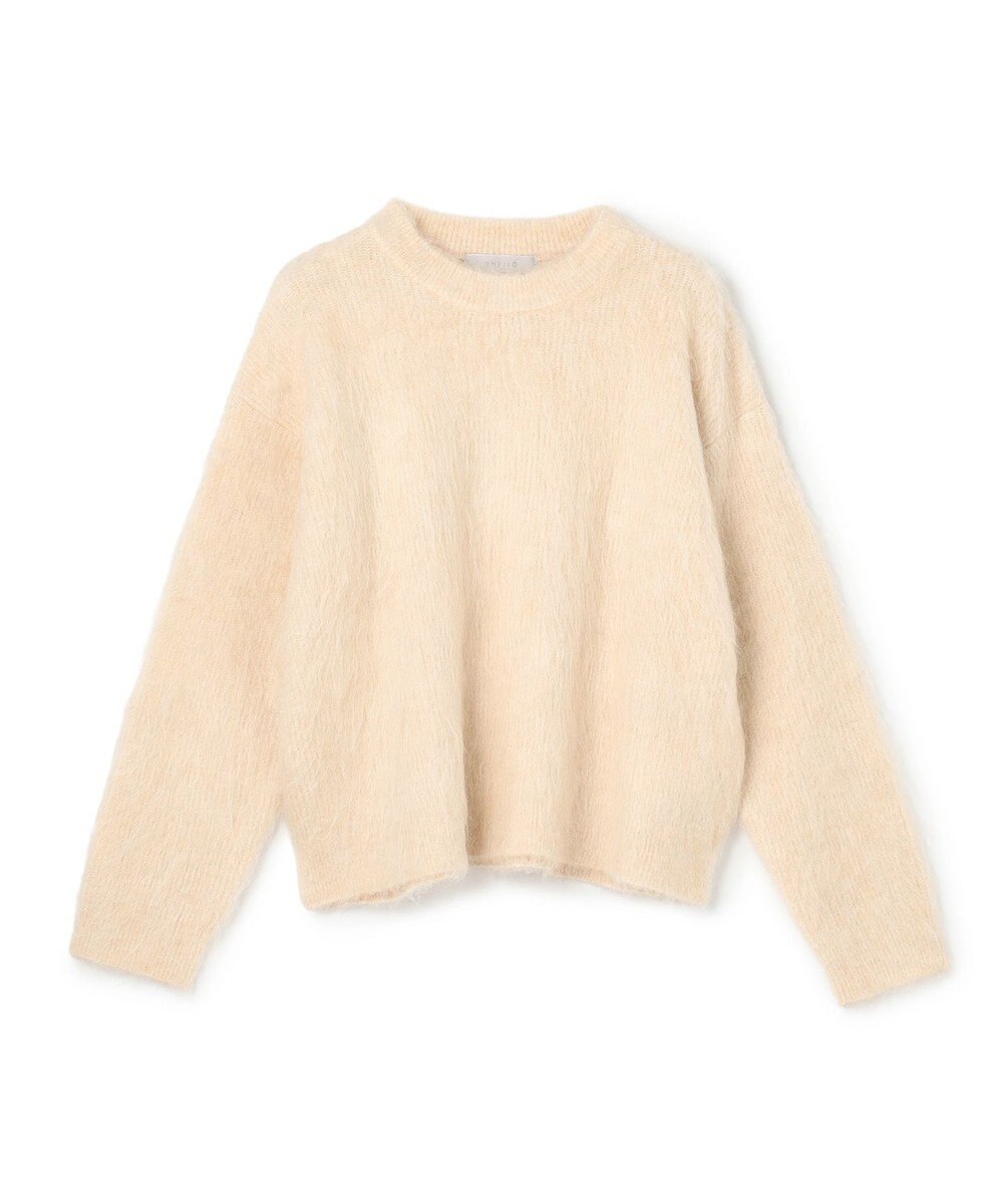 UNFILO L アルパカシャギー クルーネック プルオーバー 