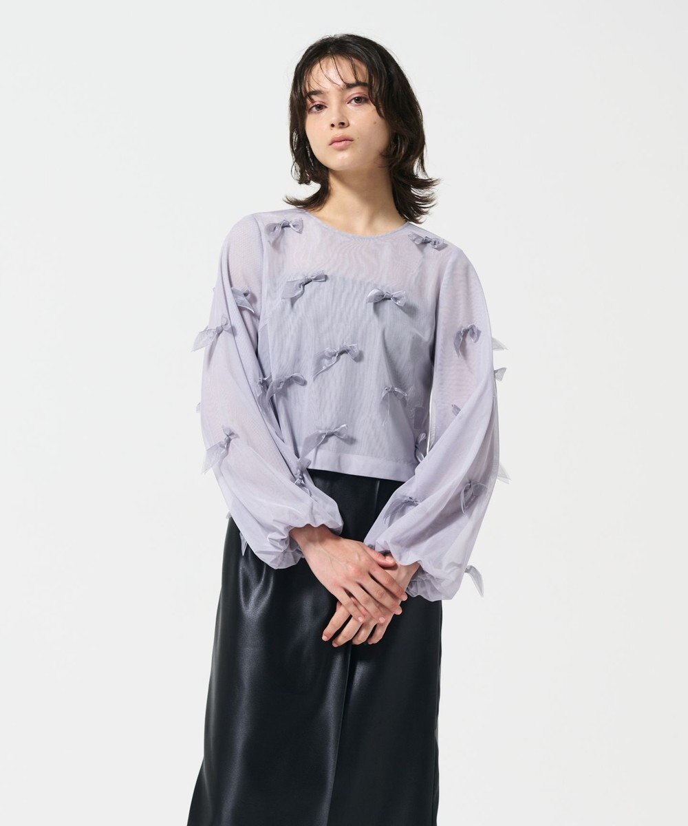 GRACE CONTINENTAL リボンチュールトップ 