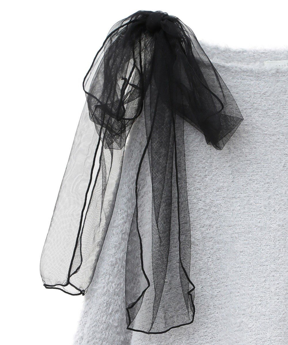 earth music&ecology チュール肩リボンニットプルオーバー 